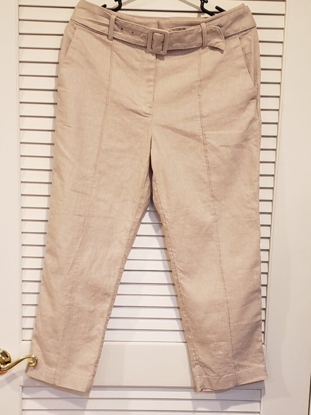 LOFT Women's Cotton linen blend tapered leg capri pants size 6P Boho, casual